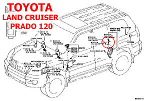 Датчик висоти підвіски Toyota Land Cruiser Prado J120 задній правий 8940760022, 89407-60022 рівня нахилу полу, фото 5