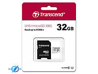 Карта памяти Transcend MicroSDHC 300S 32GB Class 10 UHS-I U1 + SD адаптер