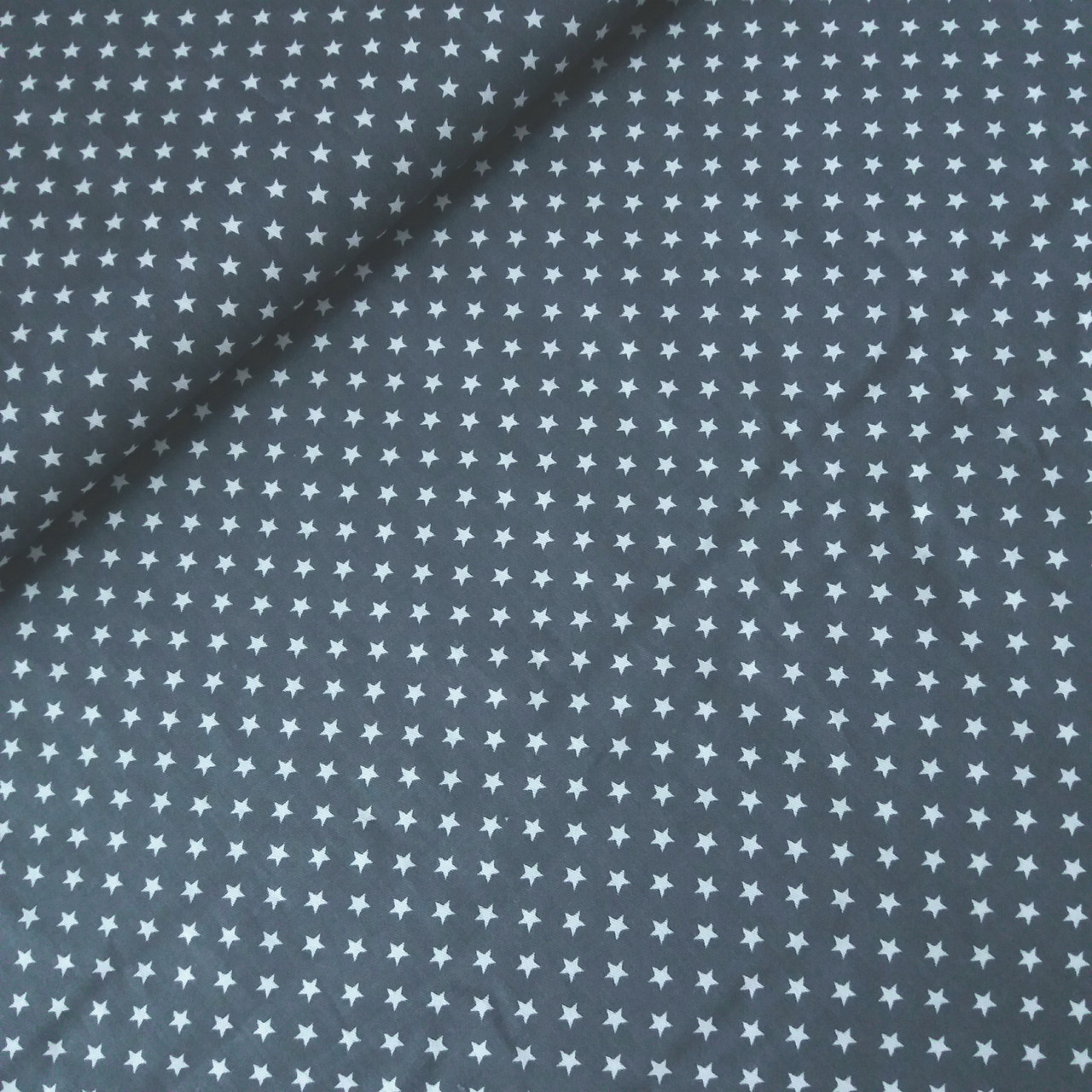 Сатин бавовна зірочки густі на графітовому тлі, ш. 160 см, фото 1