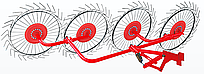 Граблі-ворошки "Сонечко" ГВР-4У (4-колеса; Украина)