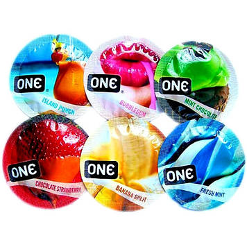 Набір One з кольорових презервативів зі смаками преміумсегмента One.Малайзія.6 шт. якість преміум!