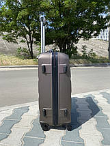 Великий пластиковий чемодан з полікарбонату кавовий на 4-х колесах / Велика пластикова валіза, фото 3