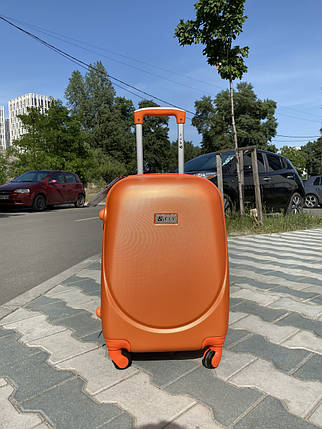 Пластиковий чемодан маленький для ручної поклажі S+ оранжевий / пластикова валіза маленька, фото 2