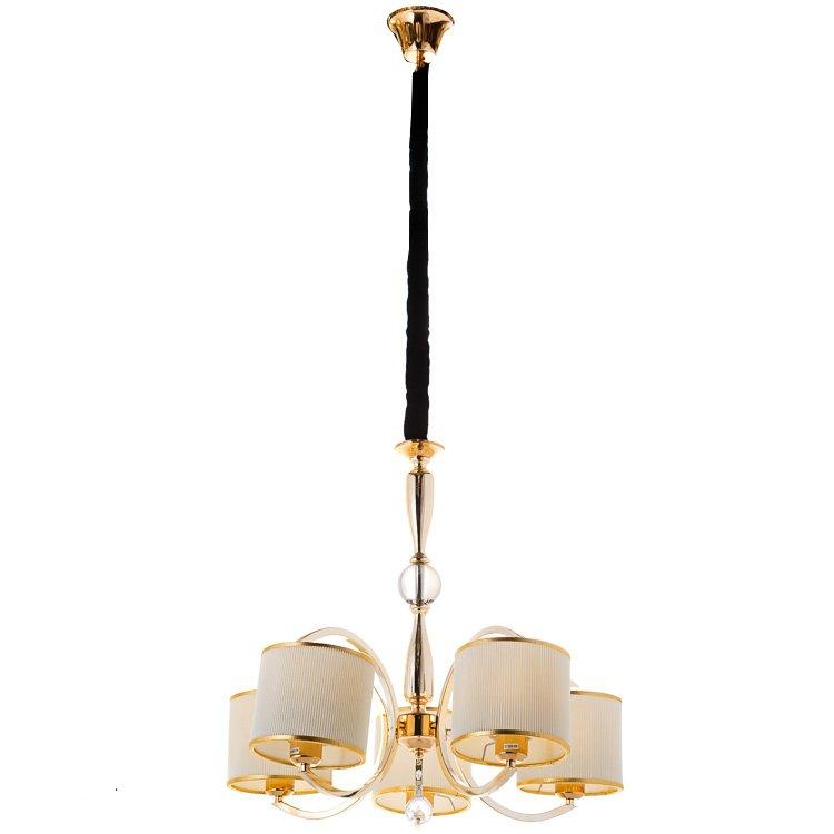 Люстра золота з бежевими абажурами SLAVIA QL006/5