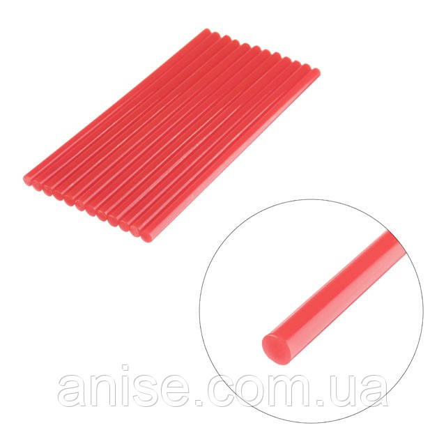 Комплект червоних клейових стрижнів 7 мм*20 мм, 12шт - фото 1 - id-p1199331393