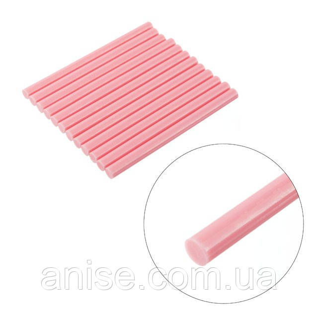 Комплект рожевих клейових стрижнів 7 мм*200 мм, 12шт - фото 1 - id-p1199338960