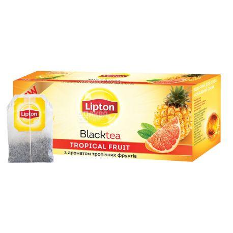 Ліптон чай у пакетиках із тропічними фруктами чорний 25*2 г, фото 1