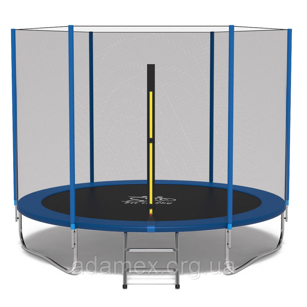 Батут Fit to Sky 252 см із сіткою та драбинкою синій