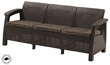 Софа садова пластикова Keter Corfu love seat max, коричнева, фото 3