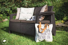 Софа садова пластикова Keter Corfu love seat max, коричнева, фото 4