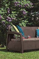 Софа садова пластикова Keter Corfu love seat max, коричнева, фото 5