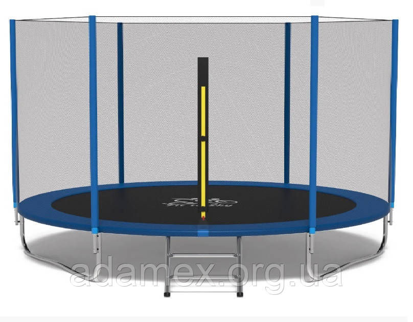 Батут Fit To Sky 435 см з сіткою і драбинкою синій