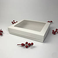 Коробка для пряников, 280*230*50 мм, с окном, белая