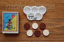 Силіконовий молд "Шашки 1,5 см гральні"