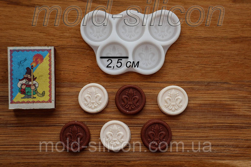 Силіконовий молд "Шашки 2,5 см гральні", фото 1