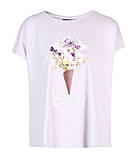 Футболка жіноча з принтом Квіти річна бавовняна ONLY, розмір M (бузкова), фото 6