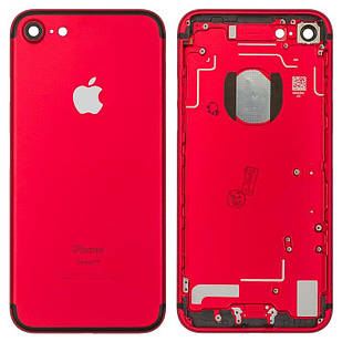 Корпус для iPhone 7, з утримувачем SIM-карти, з бічними кнопками, червоний, Original