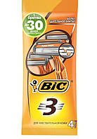 Станки для бритья BIC 3 для чувствительной кожи, 4 шт. в упаковке.