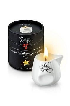 Масажна свічка Plaisirs Secrets Vanilla (80 мл) подарункова упаковка, керамічний посуд  (AS)