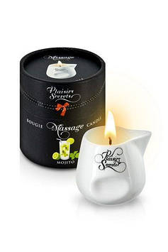 Масажна свічка Plaisirs Secrets Mojito (80 мл) подарункова упаковка, керамічний посуд  (AS)