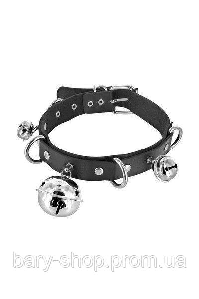 Нашийник c бубонцями Fetish Tentation Choker Bells, екошкіра  (AS)