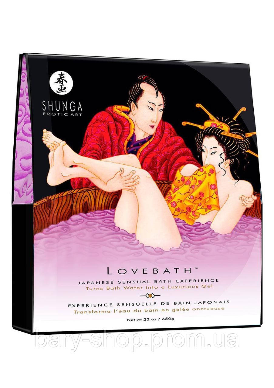 Гель для ванни Shunga LOVEBATH - Sensual Lotus 650гр, робить воду ароматним желе зі SPA еффектом  (AS)