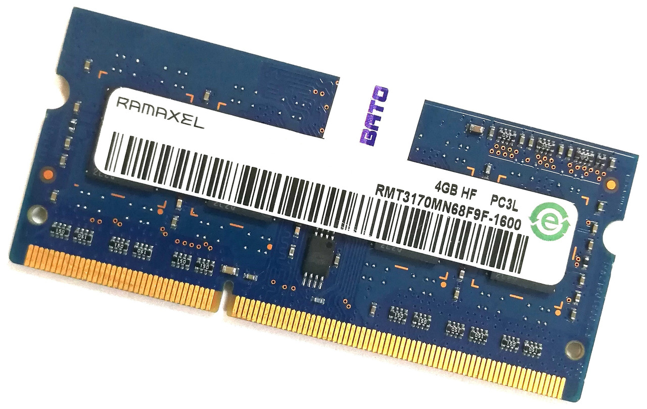 Оперативна пам'ять для ноутбука Ramaxel SODIMM DDR3L 4Gb 1600MHz 12800S 1R8 CL11 (RMT3170MN68F9F-1600) Б/У