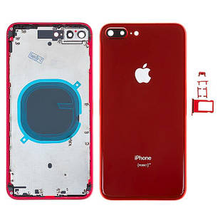 Корпус для iPhone 8 Plus, з утримувачем SIM-карти, з бічними кнопками, червоний