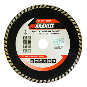 Диск алмазний 180мм. по бетону TURBO WAVE Granite