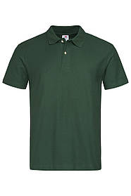 Футболка поло чоловіча зелена (пляшковий)