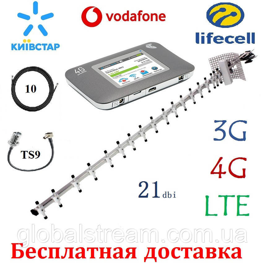 Повний комплект для 3G/4G/LTE з WiFi Роутер Netgear 782s + антена 21 дБ під Київстар, Vodafone, Lifecell