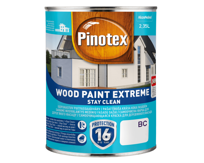 Краска антисептическая PINOTEX WOOD PAINT EXTREME для древесины транспарентная (база ВC) 2,35л - фото 2 - id-p1198504410