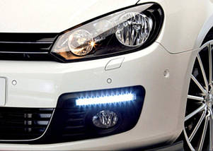 LED Авто Фара Ходові вогні DRL-9-Y-W комплект з поворотом, фото 2
