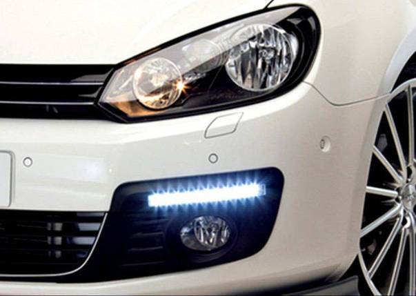 Автомобільні фари LED Ходові вогні DRL-6-Y-W комплект з поворотом, фото 3