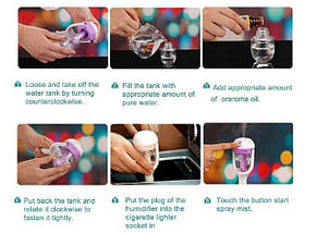 Автомобільний зволожувач-очисник повітря (3 в 1) спрей, павучка зволожувач у машину, фото 3