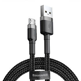 Кабель для андроид USB For microUSB 2.4A/1m Baseus cafule Cable Gray+Black (CAMKLF-BG1)