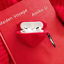 Чохол для навушників Apple AirPods Pro Alitek Червоне Серце 3D + карабін, фото 4