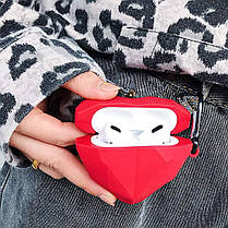 Чохол для навушників Apple AirPods Pro Alitek Червоне Серце 3D + карабін, фото 5