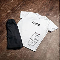 Біла футболка ripndip cat smile logo