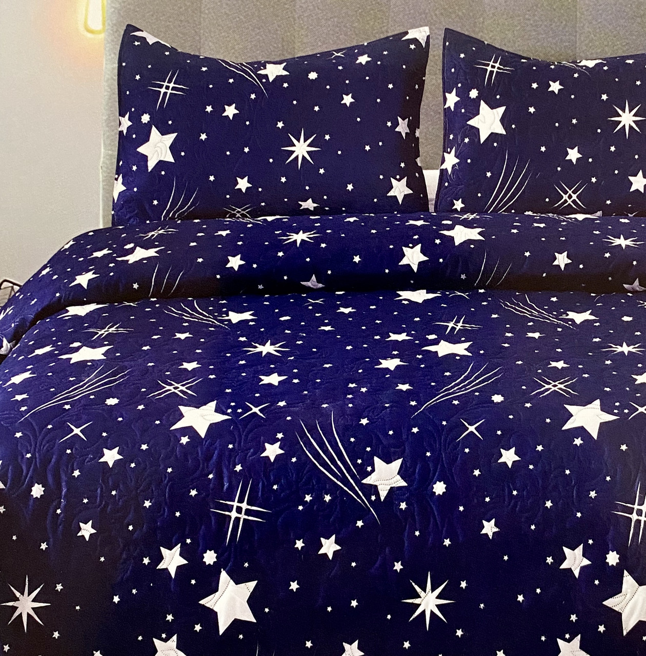 Покривало з наволочками. Стьобана літня ковдру. Сатин. Розмір Євро, фото 1