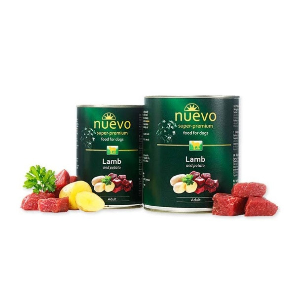 Корм для собак консервований NUEVO ADULT з ягня з картоплею 800 г, фото 1