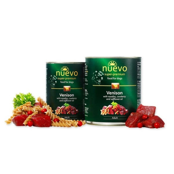 Корм для  дорослих собак консервований NUEVO ADULT з олениною, брусникою і сафловою олією к, 400 г, фото 1