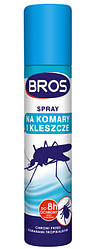 BROS/ БРОС спрей від комарів і кліщів, 90 мл — захищає від укусів комарів і кліщів