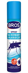 BROS/БРОС аерозоль проти комарів і кліщів, 90 мл — захищає від укусів комарів і кліщів