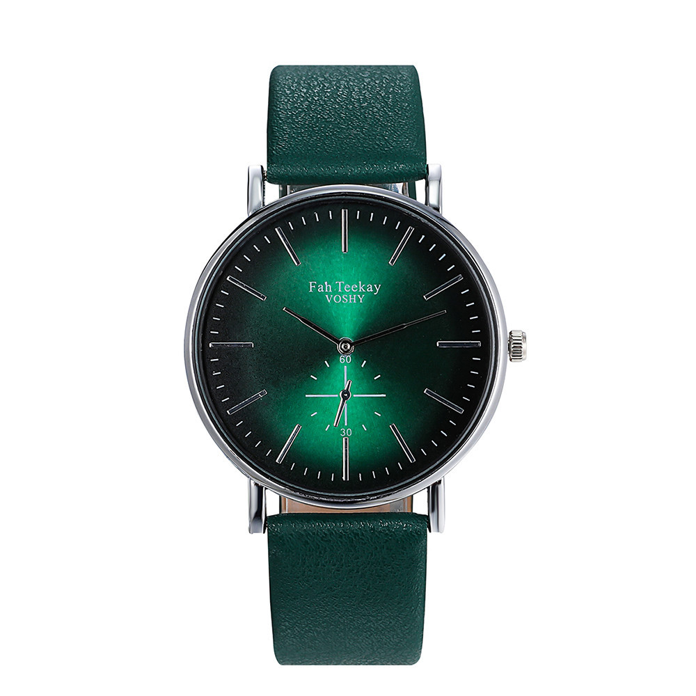 Кварцовий жіночий наручний годинник з зеленим ремінцем код 597