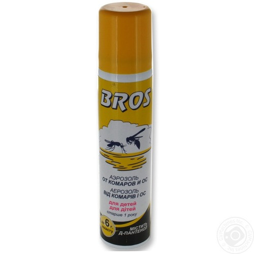 BROS/БРОС аерозоль від комарів і ос для дітей, 90 мл — захищає від укусів комарів та ос