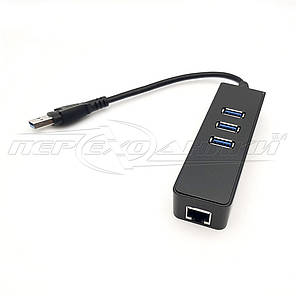 Хаб USB 3.0, Support 2 Тб HDD, на 4 порта, плюс LAN 1 Gb, фото 2