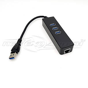 Хаб USB 3.0, Support 2 Тб HDD, на 4 порта, плюс LAN 1 Gb, фото 2
