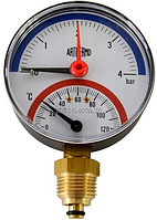 Термоманометр радіальний Arthermo TI110 (Ø80мм 0-4Bar 0-120°C)