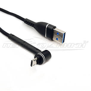 Кабель USB 3.0 — micro USB кутовий (преміум'якість), 1.0 м, фото 1